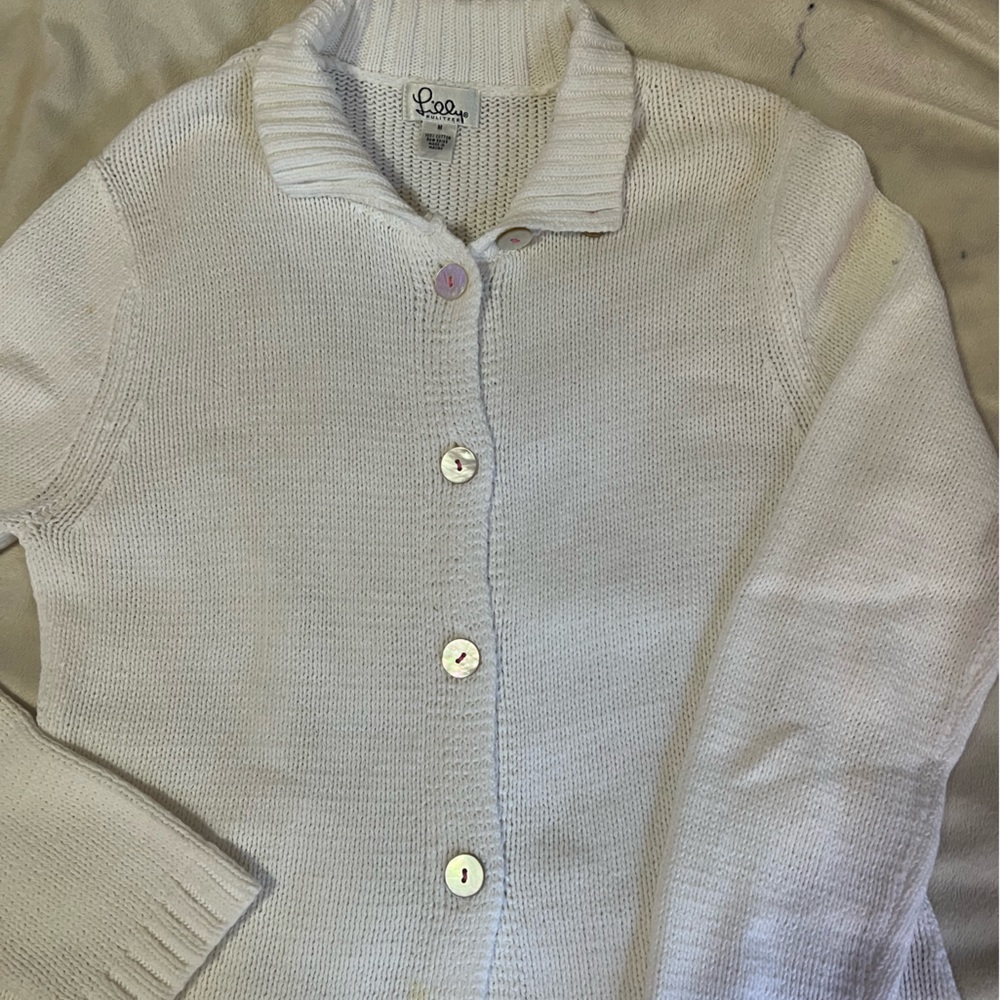 Lilly Pulitzer white label white cardigan size M